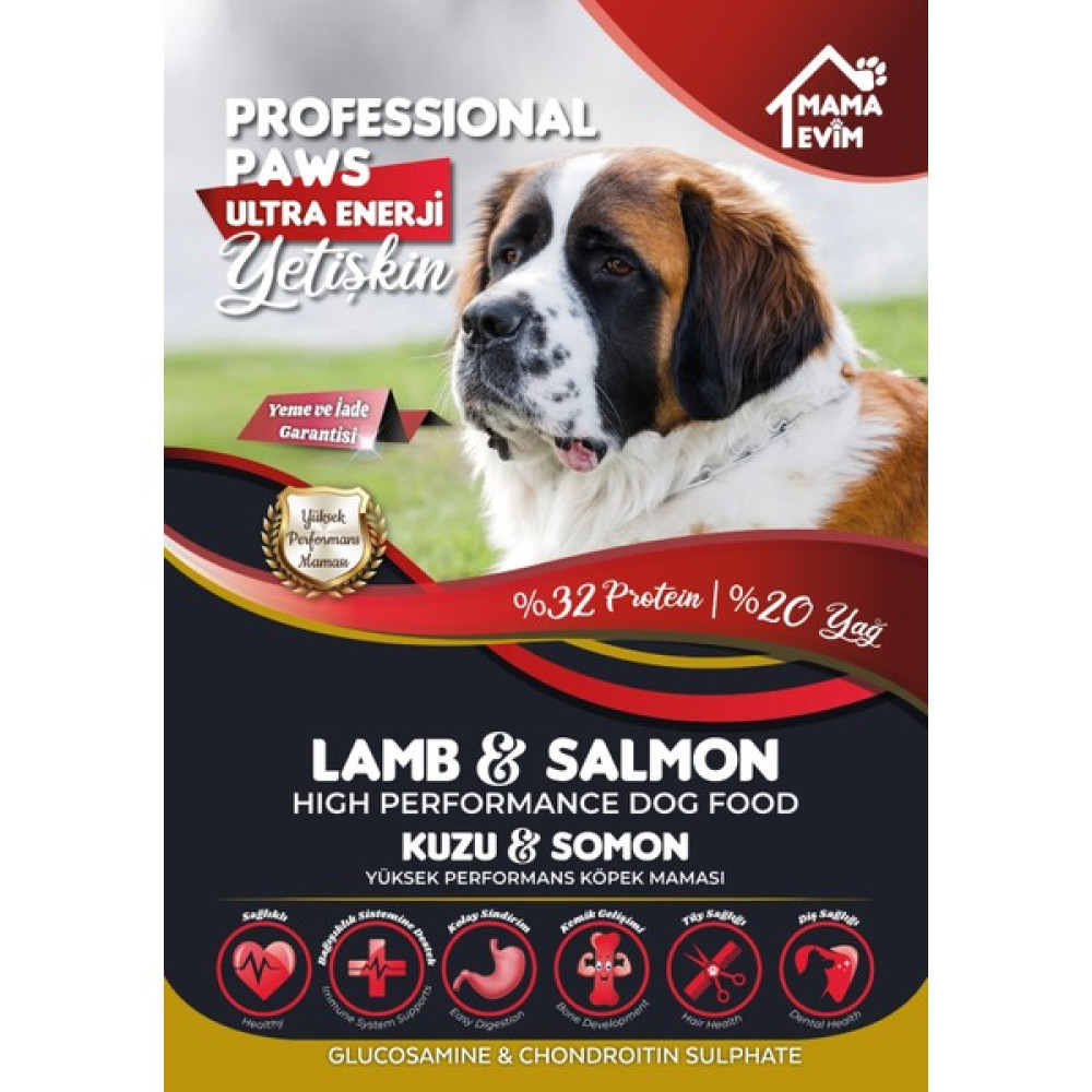 Professional Paws Ultra Enerji Kuzulu & Somonlu Yetişkin Köpek Maması - paket Evcil Hayvan Ürünleri Fiyatı