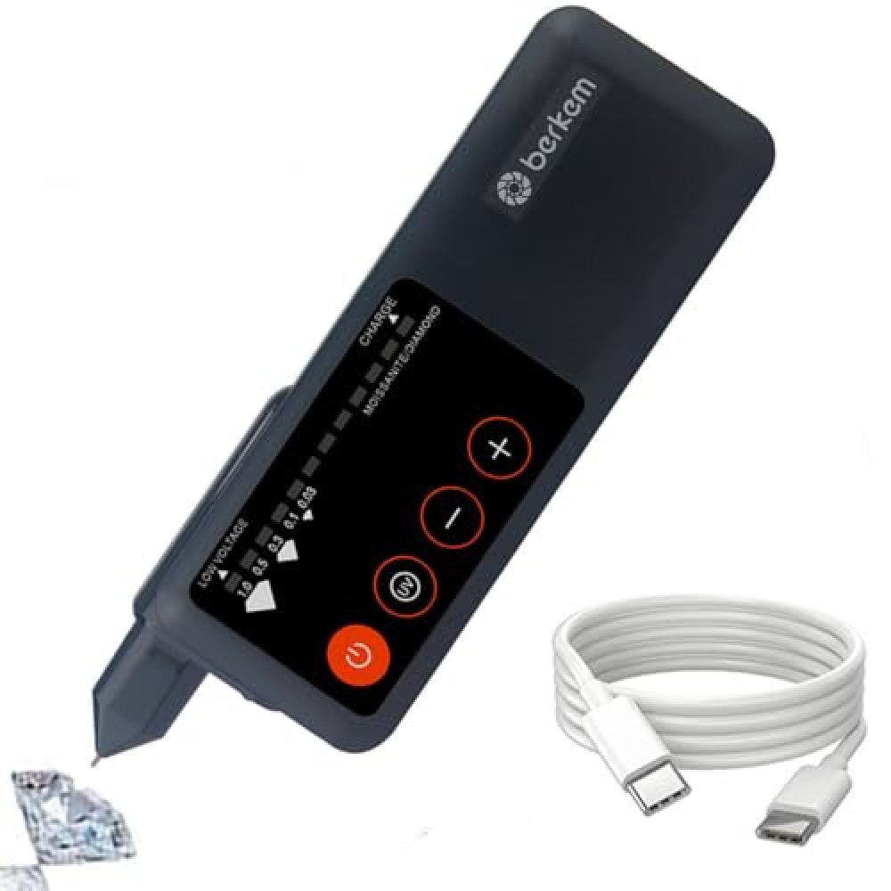 Professional Rechargeable Diamond Tester Pen with UV Light,High Accuracy Jewelry Diamond Tester,Electronic Diamond Gem Tester and Tester Pen-Diamond Selector for Novice and Expert(Diamond Tester Pen)