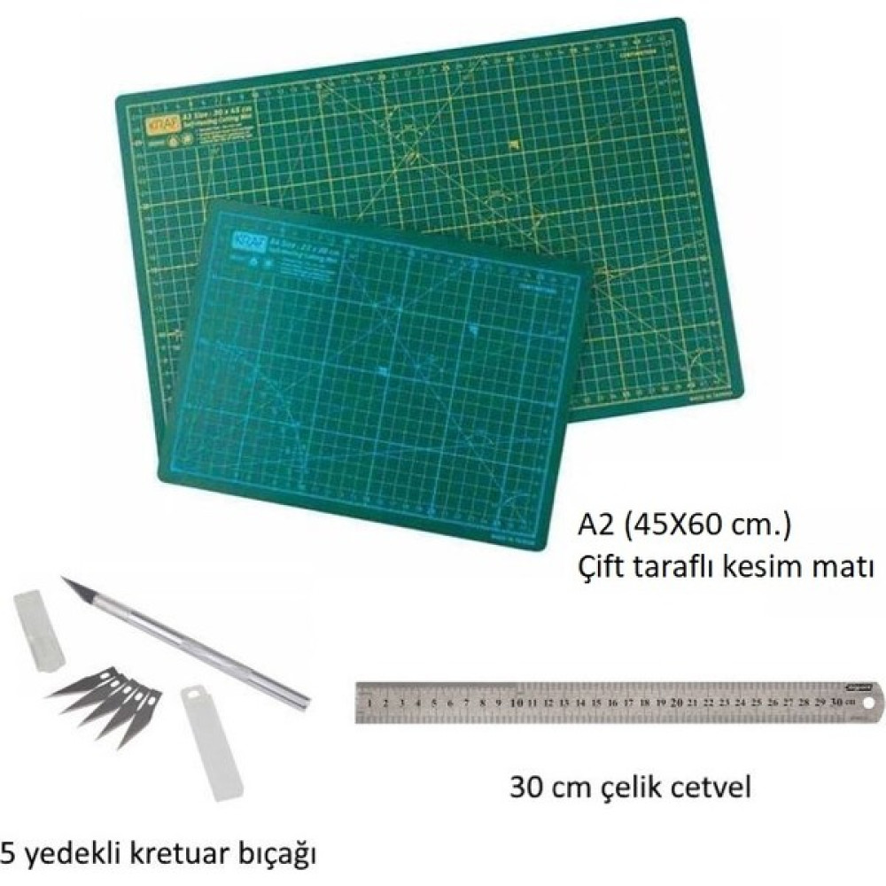 Profesyonel Hobi Kesim Matı Seti A2 (Cutting Mat Seti) Makas Fiyatı