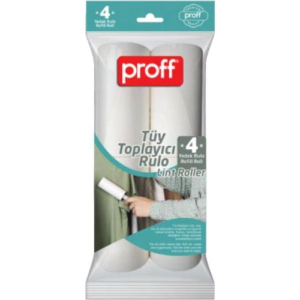 Proff Evcil Hayvan Yapışkanlı Rulo Tüy Toplayıcı 4'lü Yedek Rulo - 10 Cm. - 4 x 50 Yaprak Oto Boyaları Fiyatı