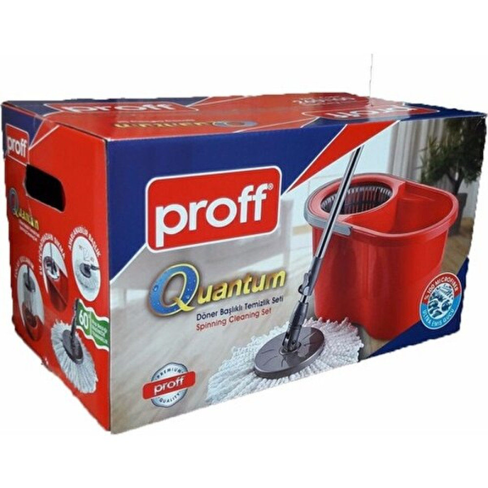 proff Quantum Kırmızı Döner Başlıklı Temizlik Seti Ev Temizliği Fiyatı