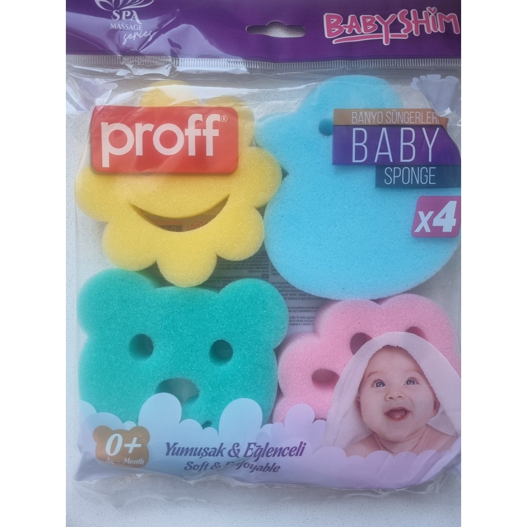 proff Renkli Avm Bebek Yıkama Süngeri Yumuşak ve Eğlenceli Banyo Lifi Figürlü Vücut Bakım Setleri Fiyatı