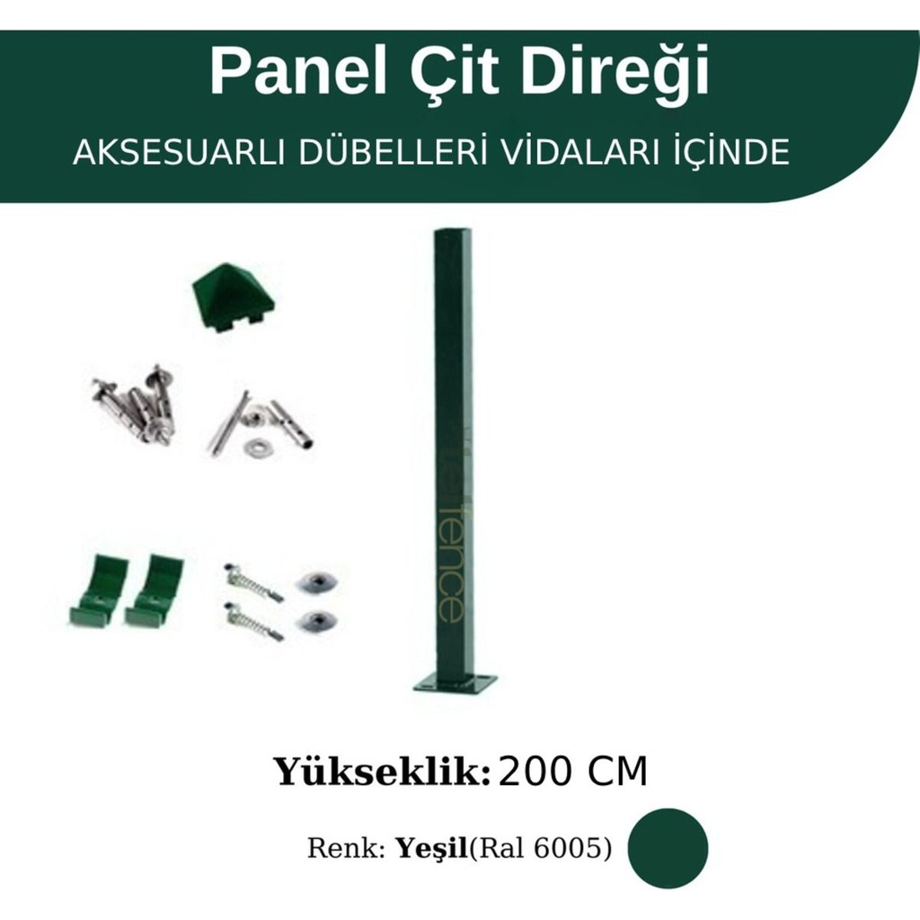 Profil Direk 200 cm - Çim Çit Direği Panel Çit Direği - Yeşil Diğer Fiyatı