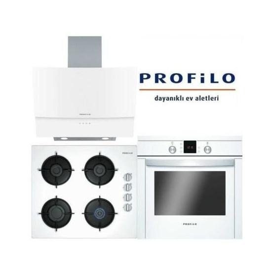 Profilo OO36P2B10D 4 Gözlü Gazlı Cam Yüzeyli Ocak Beyaz