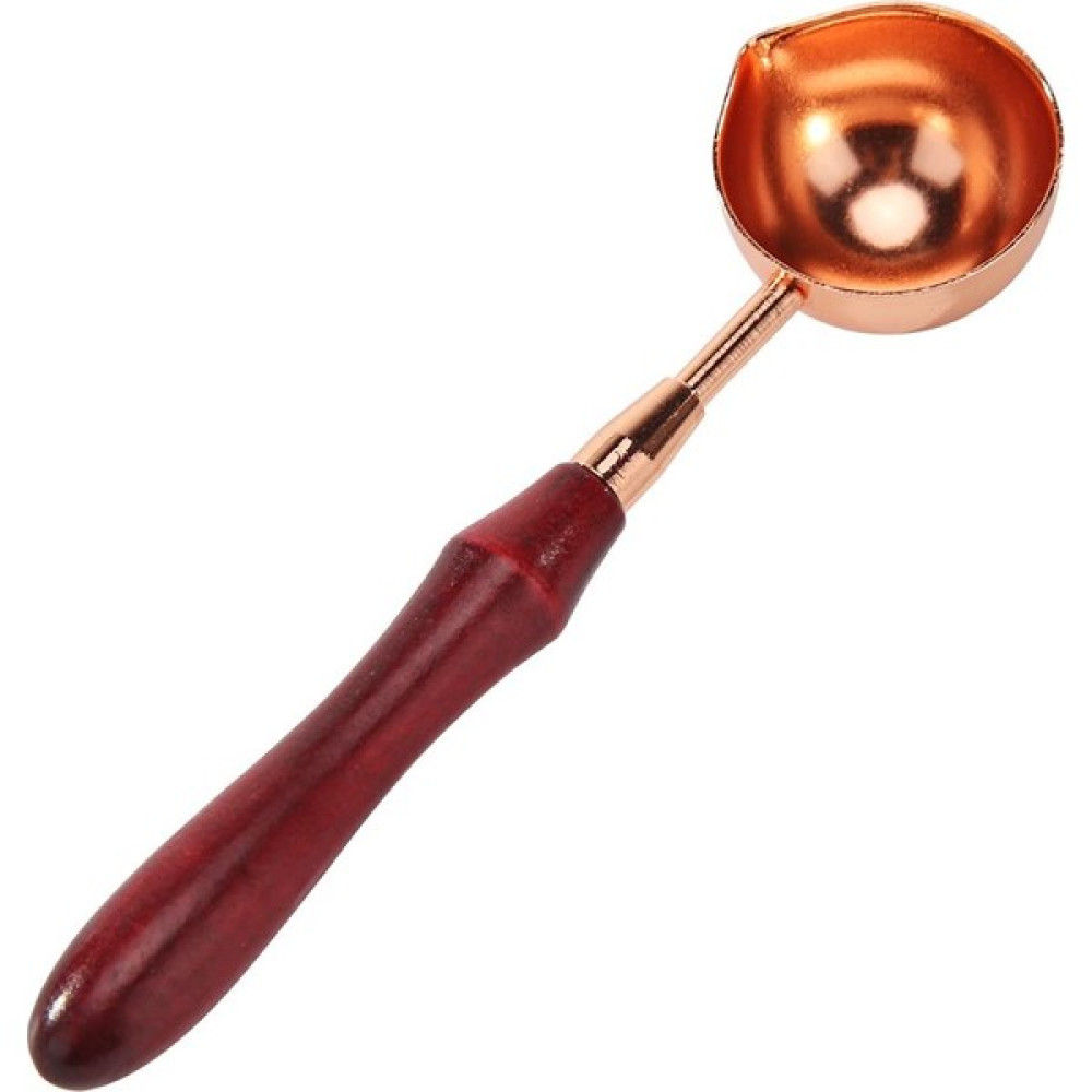 Profisher Ahşap Saplı Retro Mum Mühürü Eritme Kaşığı Rose Gold - Renkli Dekoratif Mum Fiyatı