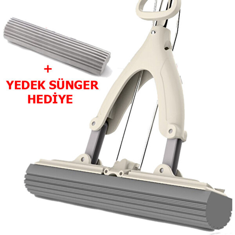 Profithome Kendinden Sıkmalı Sünger Mop Temizlik Seti + Yedek Sünger, Kelebek Mop Seti - Krem Ev Temizliği Fiyatı