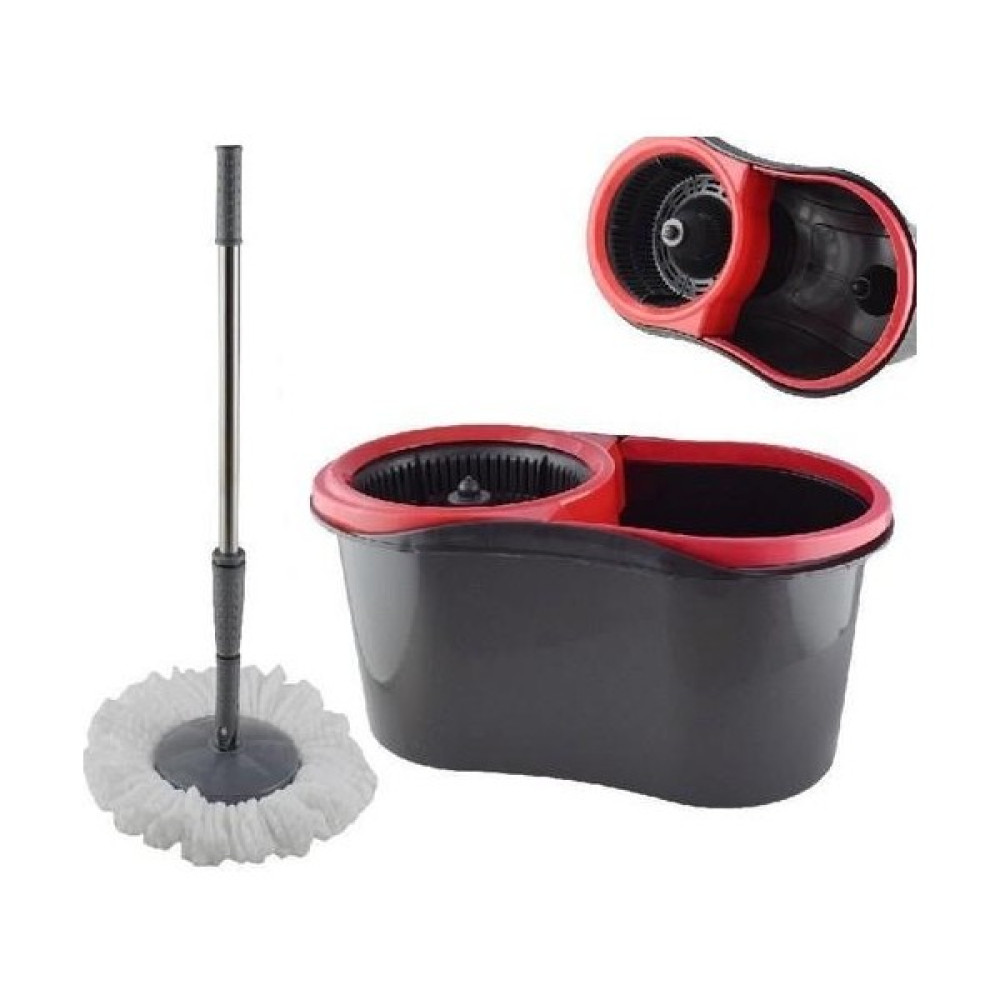Profithome Mop Seti Temizlik Seti Döner Başlıklı + 1 Yedek Bez - Siyah - Standart Ev Temizliği Fiyatı