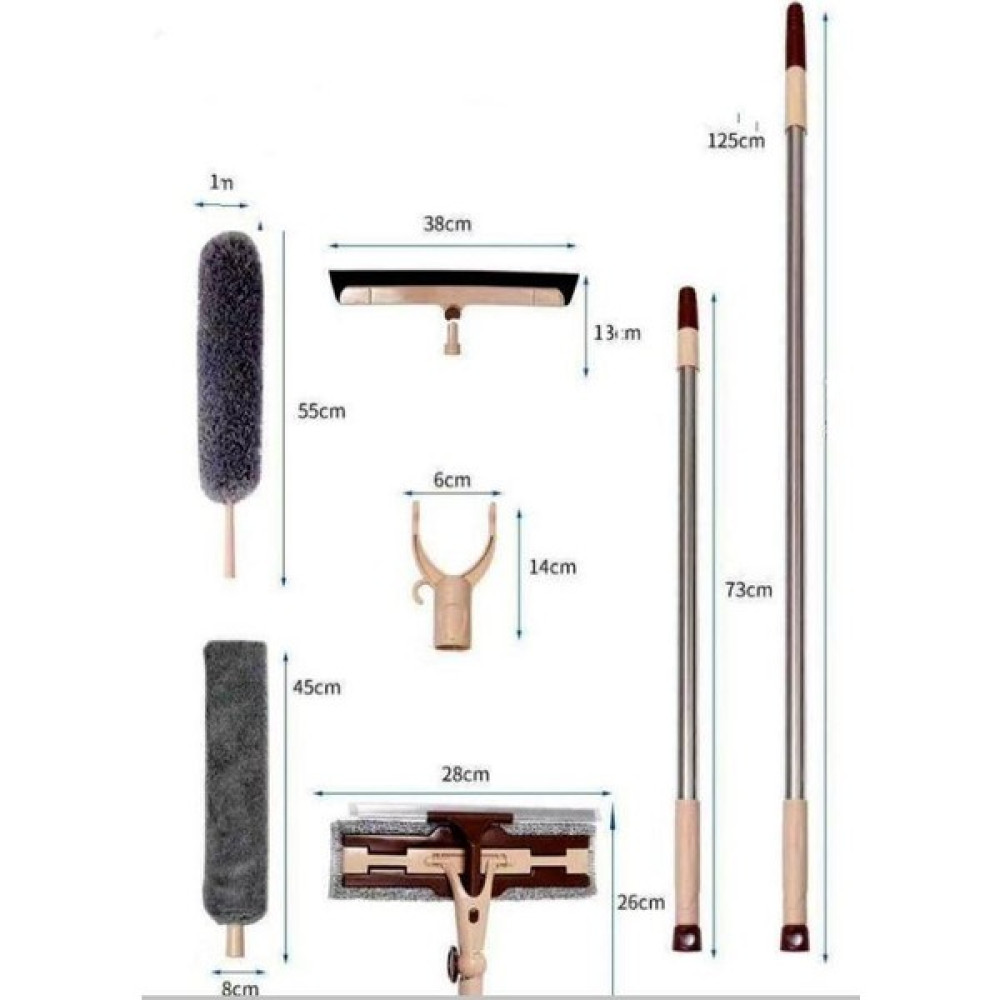 Profithome Profesyonel Full Set Ev Bakım ve Temizlik Seti (Cam Mopu, Dip Köşe Toz Alıcı, Mop Set) - Gri - Standart Ev Temizliği Fiyatı