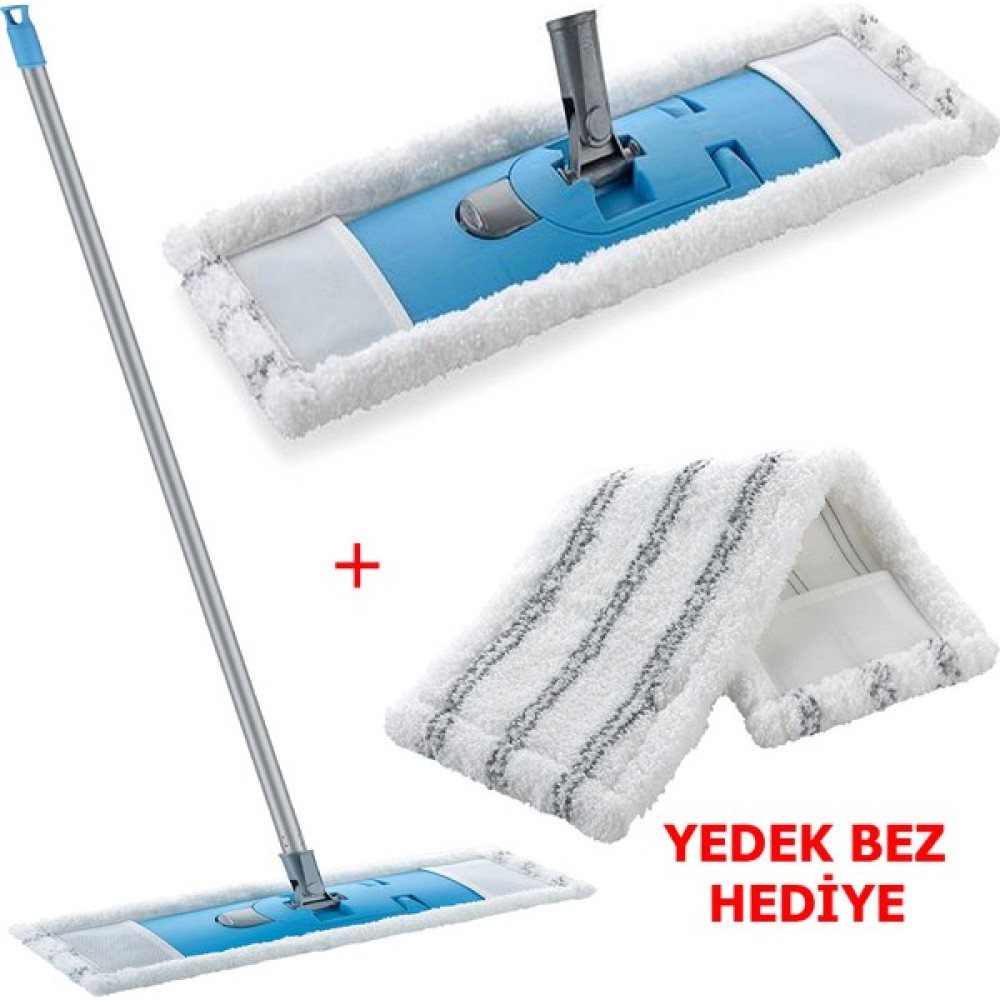Profithome Yer Temizleme Mop Seti, Sap + Yedek Bez - Beyaz - Standart Ev Temizliği Fiyatı