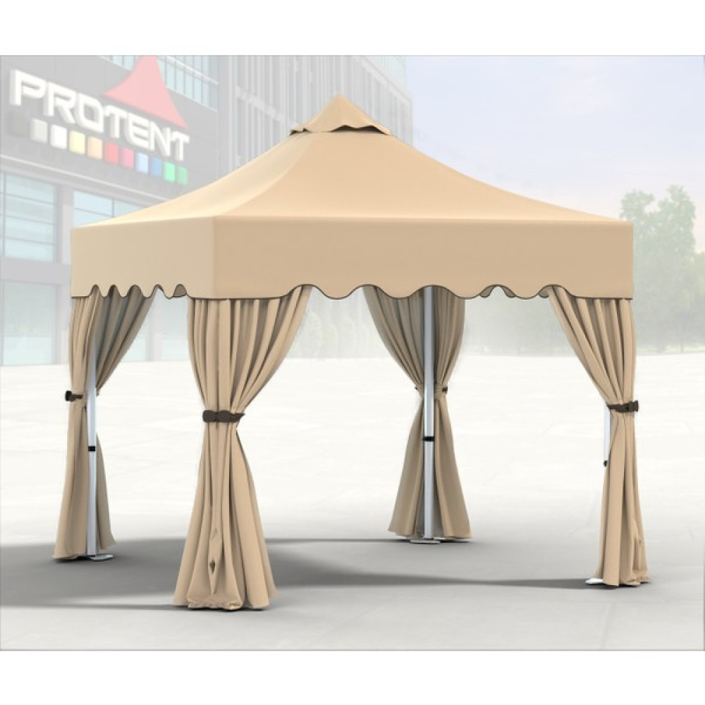 Progarden Bahçe Çadırı 3X3M Bahçe Çardağı Güneşlik Parti Çadırı Gölgelik Tente Gazebo - Bej Bahçe Tentesi Fiyatı