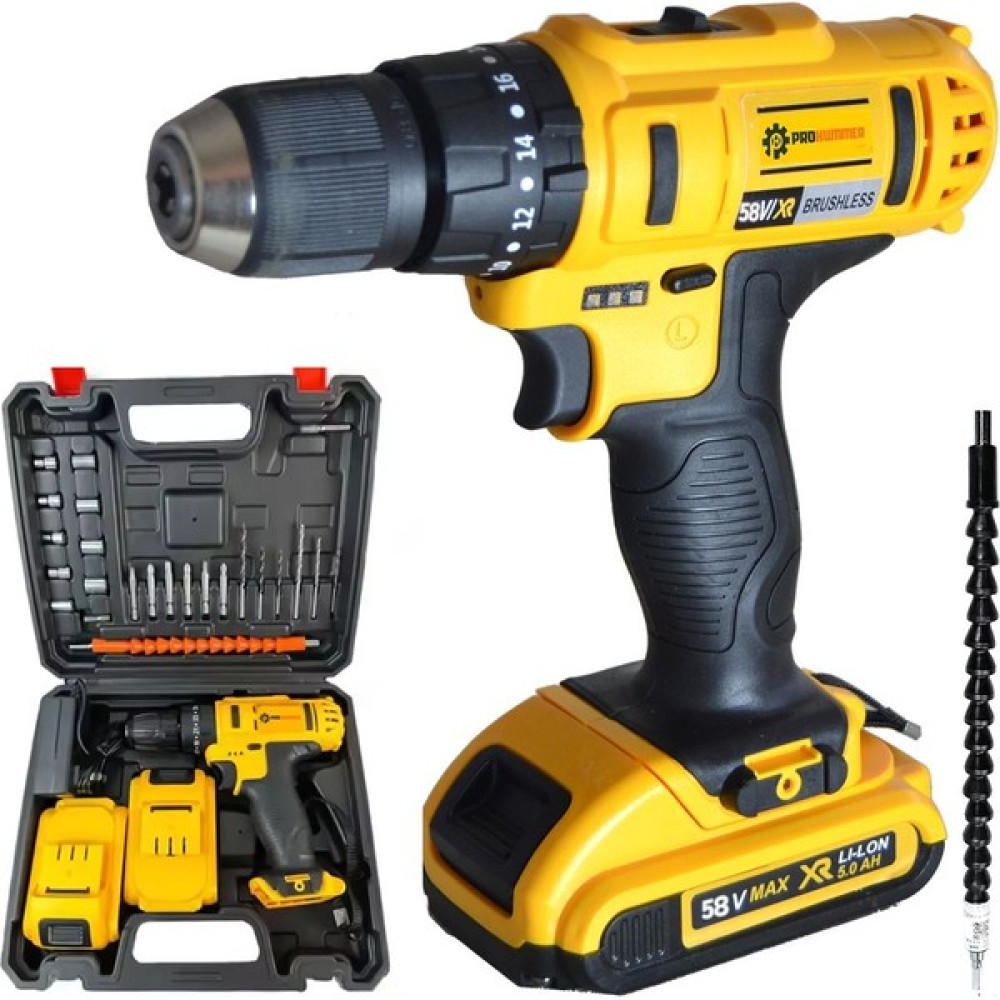 Prohummer PH196 Darbesiz 24 Parça 58VF Max Şarjlı Vidalama Matkap Seti Oto Boyaları Fiyatı