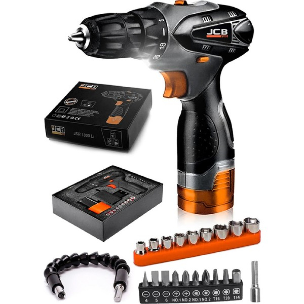 ProJcb Plus Akülü Vidalama Matkap JSR 1800 Lİ  Yeni Nesil  Black Orange Işıklı Professıonel + 24 Pcs Uzman Set Elektrikli El Aletleri Fiyatı