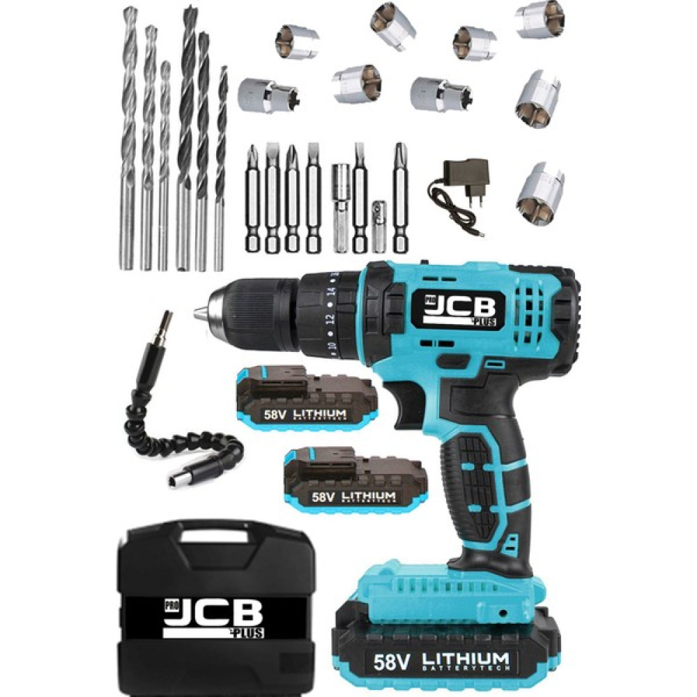 Projcb Plus American Blue Spark 58 V 8 Ah Darbeli Metal Şanzuman Samsung Çift Akülü Vidalama Matkap + Usta Set Matkaplar Fiyatı