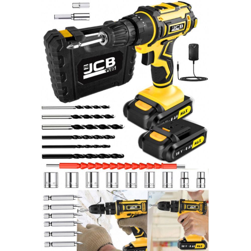 Projcb Plus American King 58 V 8 Ah Celik Sanzuman Bakir Sargili Cift Akulu Sarjli Matkap Vidalama+24 Parca Matkaplar Fiyatı