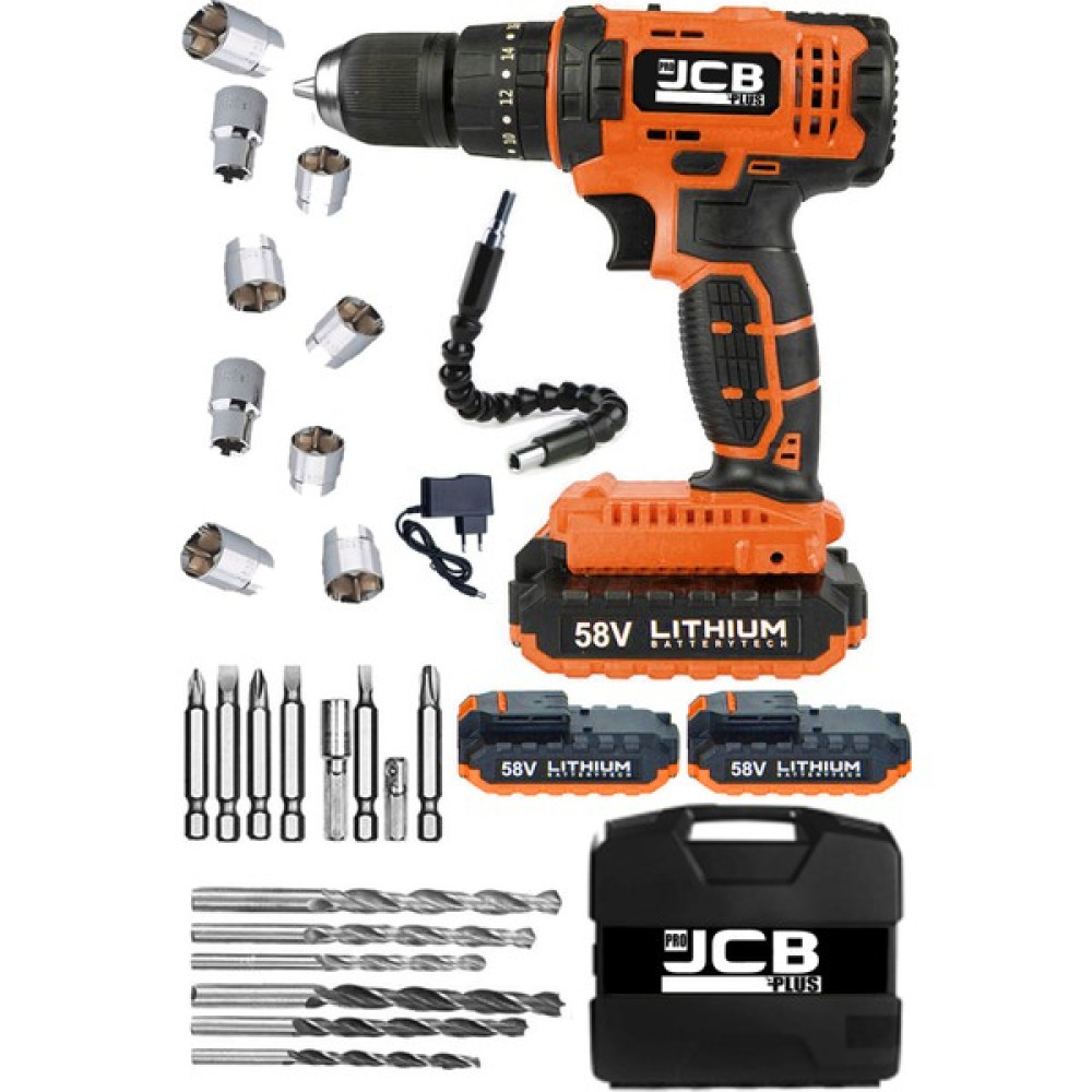 Projcb Plus American Orange Spark 58 V 8 Ah Darbeli Metal Şanzuman Samsung Çift Akülü Vidalama Matkap + Usta Set Matkaplar Fiyatı