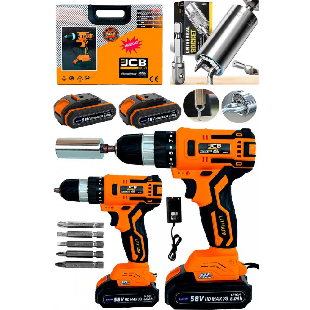 Projcb Plus American Pro 30 Orange Brusless Motor Samsung Cift Akulu Vidalama Matkap 7-19 Universal Soket Matkaplar Fiyatı