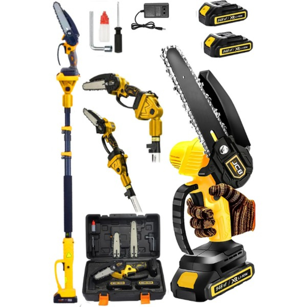 Projcb Plus Amerikan 948 Vf 20 Ah Akülü Şarjlı Dal Kesme Budama Testere Bıçkı Makinesi + 2 Metre Teleskopik Uzatma Ağaç Kesme Makinesi Fiyatı