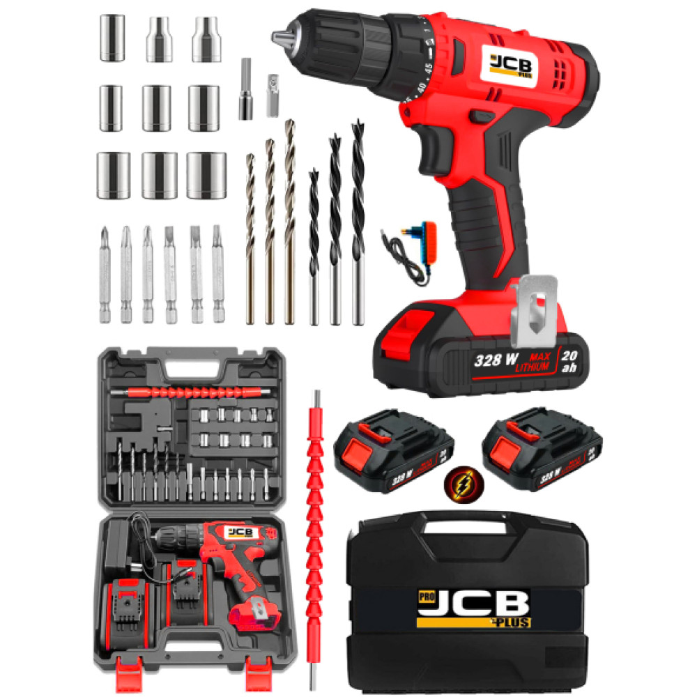 Projcb Plus Germany Chrometh Red 45 Kademe Yuksek Tork 328 W 20 Ah Celik Sanzuman Cift Akulu Sarjli Matkap + Set Matkaplar Fiyatı