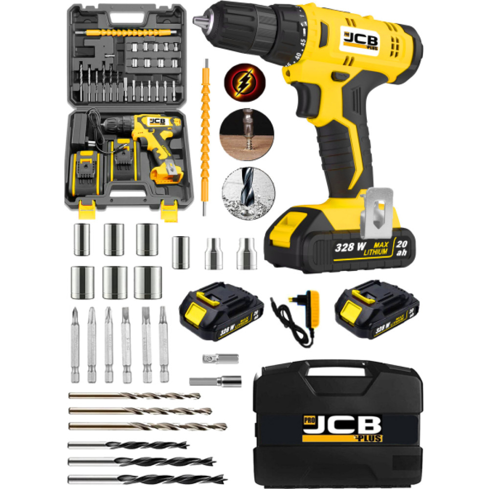 Projcb Plus Germany Techno Gtx Series 328 W Celik Sanzuman 45 Kademe Yuksek Tork Cift Akulu Sarjli Matkap + Set Matkaplar Fiyatı
