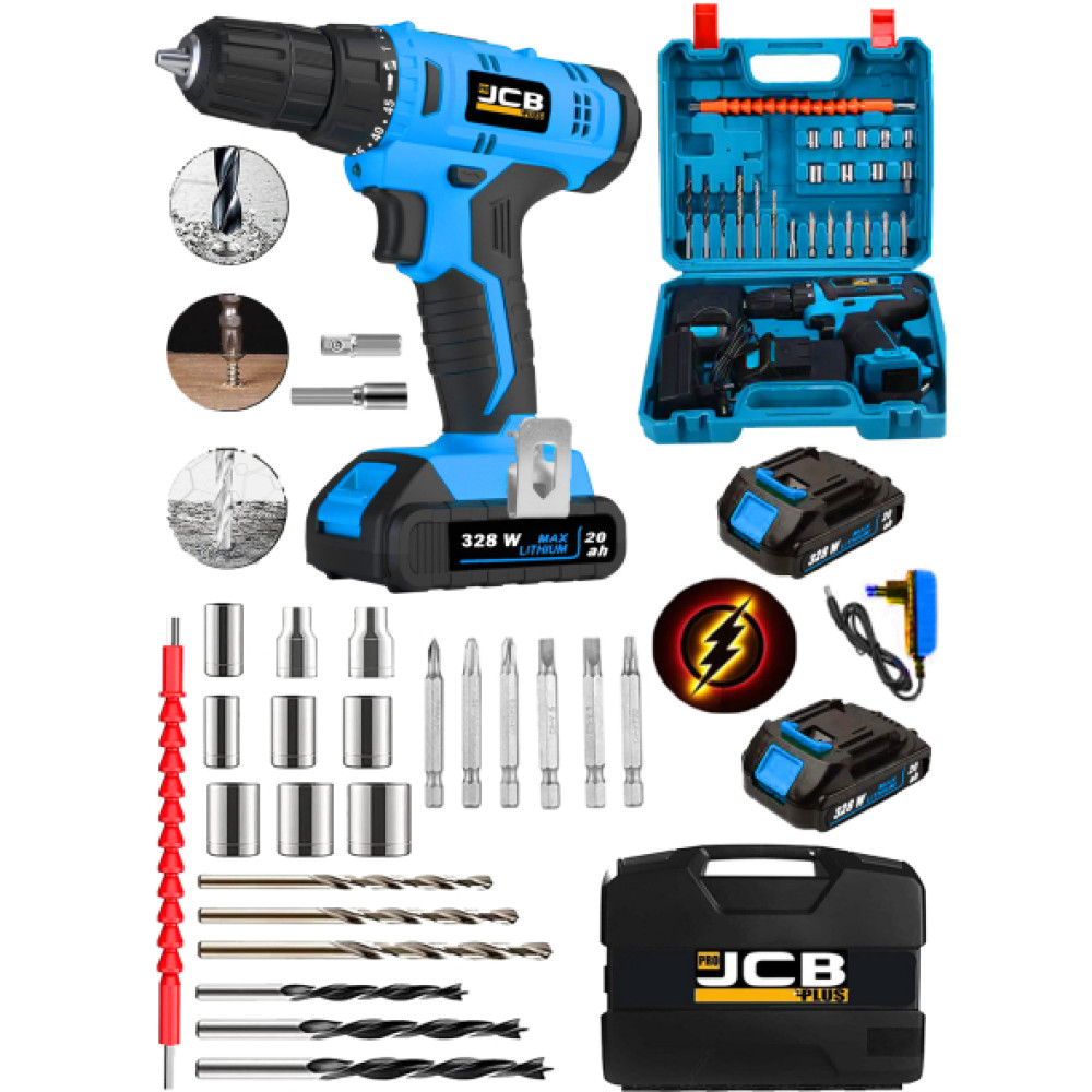 Projcb Plus Germany Wromble Blue 328 W Celik Sanzuman 45 Kademe Yuksek Tork Cift Akulu Sarjli Matkap + Set Matkaplar Fiyatı