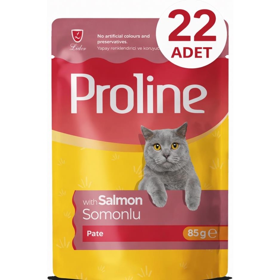 Proline Pouch Somonlu Yaş Kedi Mama 22 x 85 gr Evcil Hayvan Ürünleri Fiyatı