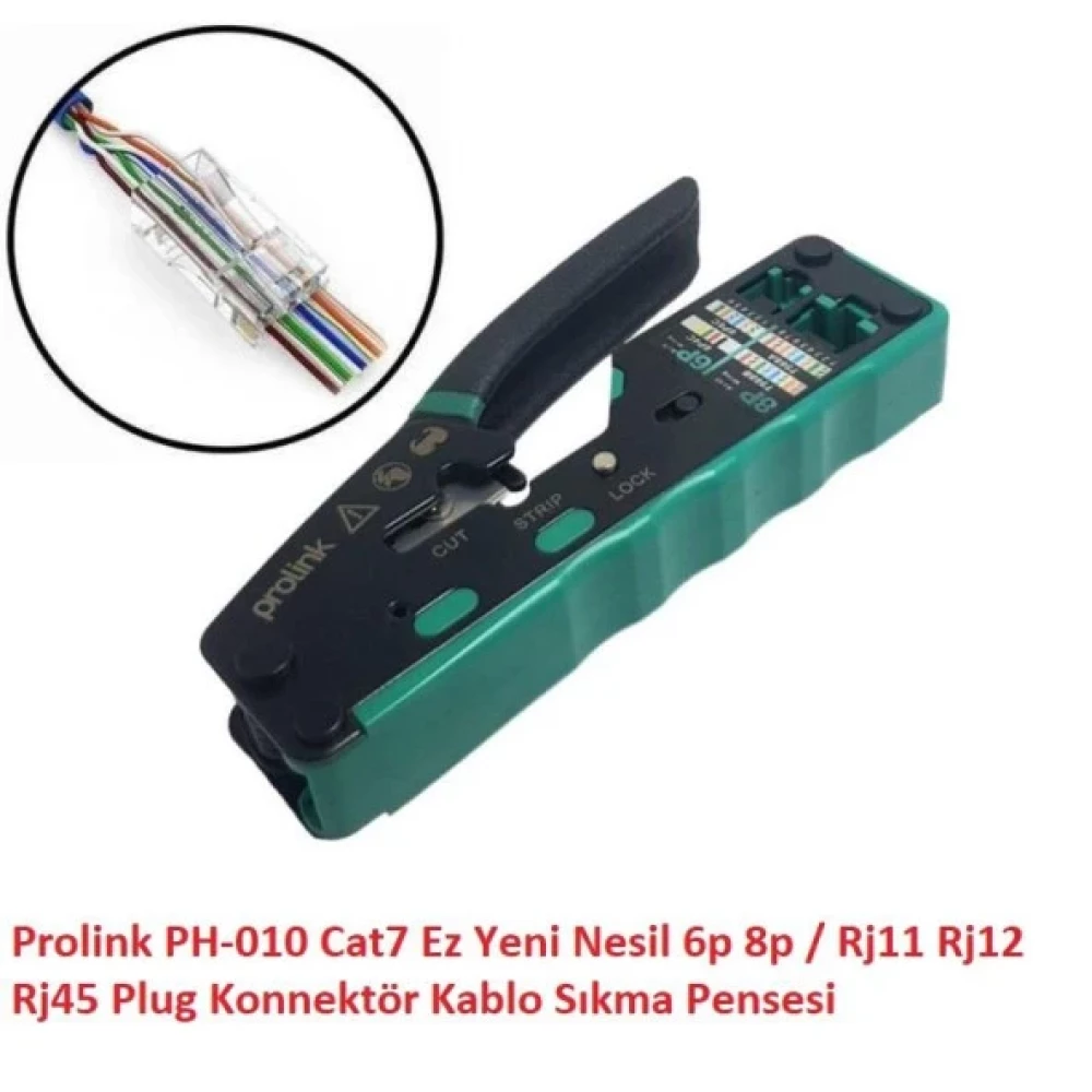 Prolink Ph-010 Cat7 Ez 6P 8P / Rj11 Rj12 Rj45 Plug Konnektor Kablo Sikma Pensesi Pense Fiyatı