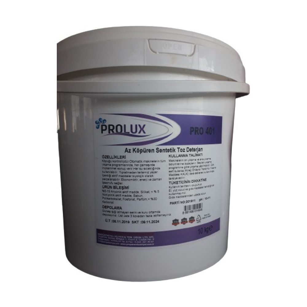 Prolux Pro 401 Az Köpüren Sentetik Toz Deterjan 10 kg Çamaşır Deterjanı Fiyatı
