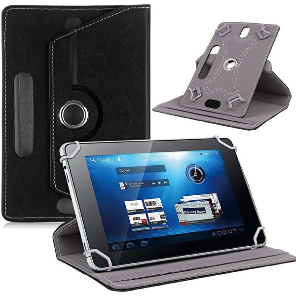Prolysus Hometech Alfa 10BT 10,4" Inç Kılıf Üniversal Dönerli Dönebilen Standlı Stand Olabilen Kapaklı Tablet Kılıfı - Siyah Tablet Kılıfı Fiyatı