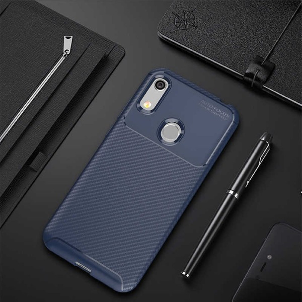 Prolysus Huawei Y6S 2019 Kılıf Karbon Fiber Desenli Silikon Kılıf - Lacivert Cep Telefonu Kılıfı Fiyatı