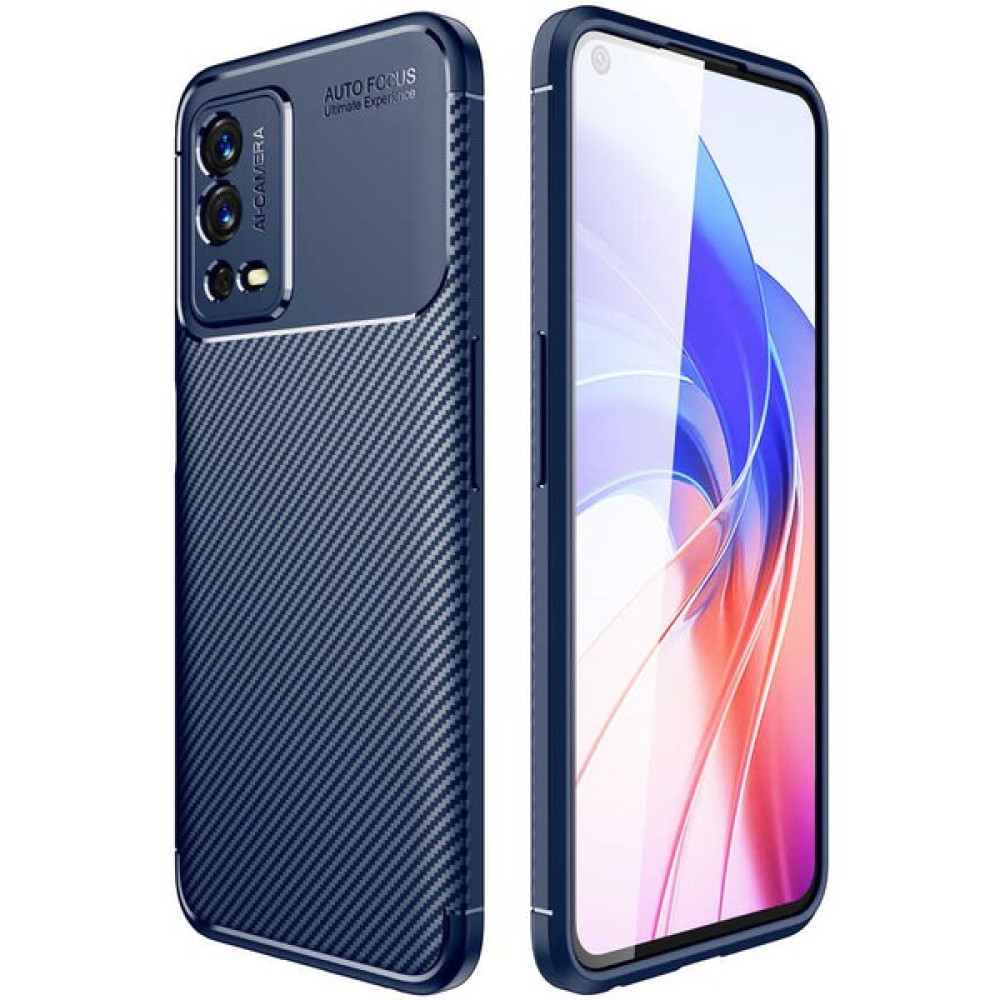 Prolysus Oppo A55 4g Kılıf Karbon Fiber Desenli Silikon Kılıf - Lacivert Cep Telefonu Kılıfı Fiyatı