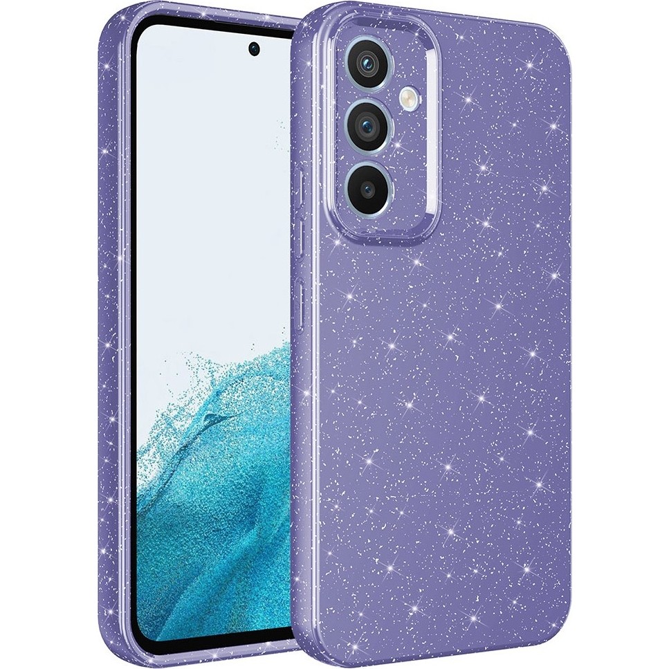 Prolysus Samsung Galaxy M34 5g Kılıf Koton Simli Silikon - Mor Cep Telefonu Kılıfı Fiyatı