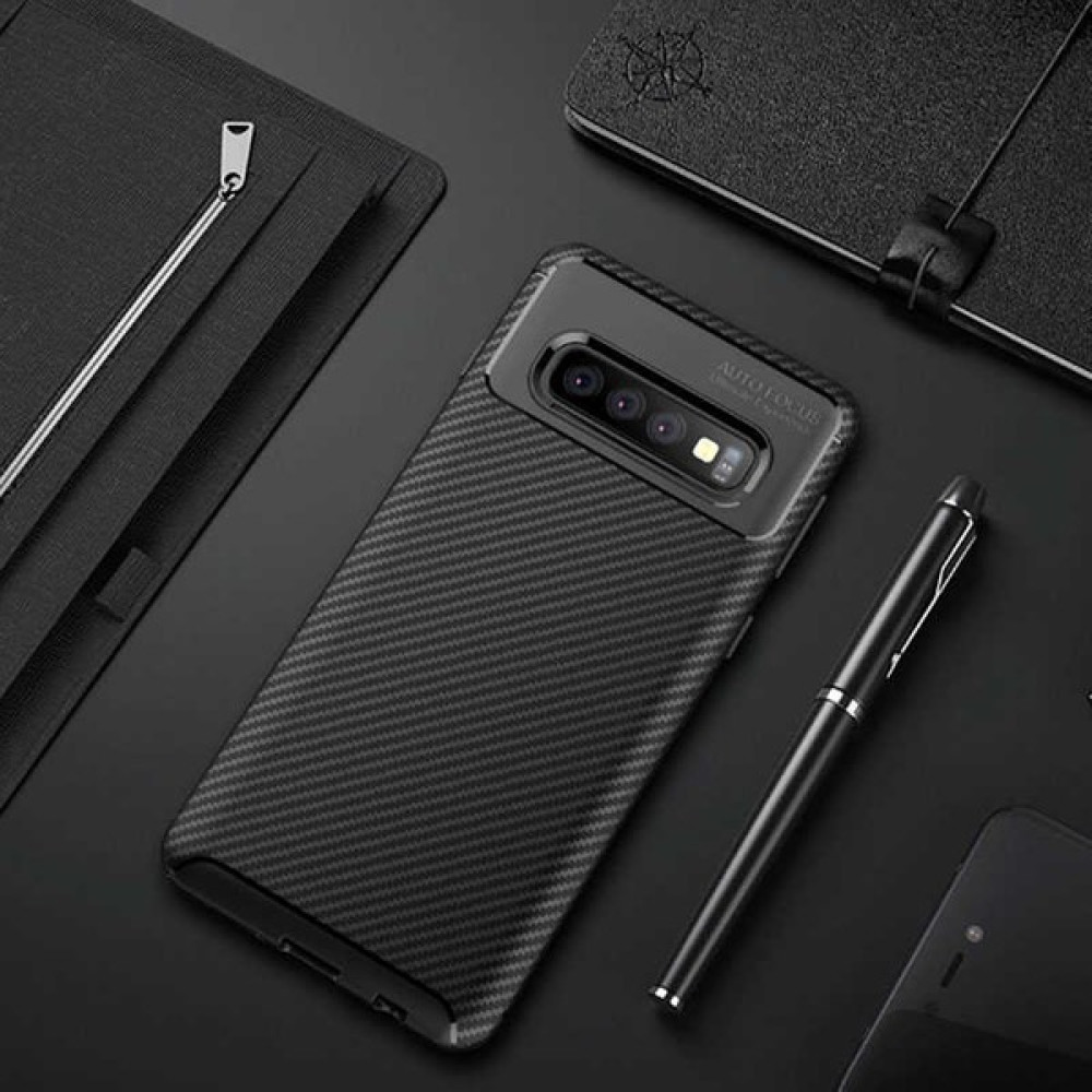 Prolysus Samsung Galaxy S10E Kılıf Karbon Fiber Desenli Silikon Kılıf - Siyah Cep Telefonu Kılıfı Fiyatı