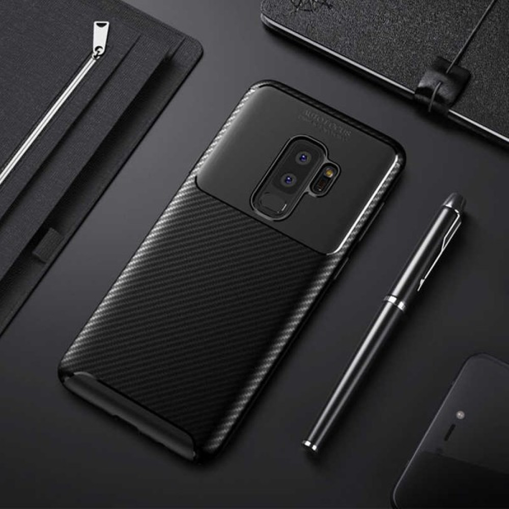 Prolysus Samsung Galaxy S9 Plus Kılıf Karbon Fiber Desenli Silikon Kılıf - Siyah Cep Telefonu Kılıfı Fiyatı