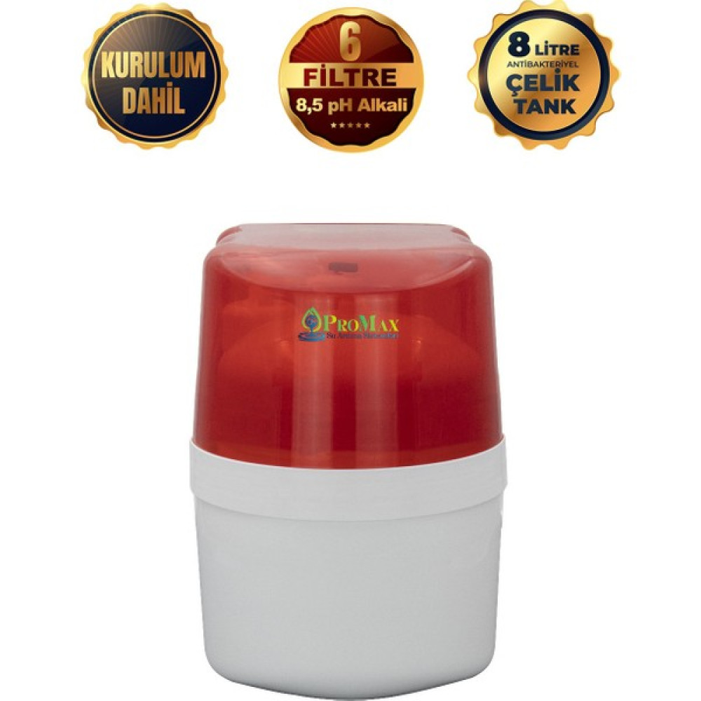 Promax Gold Plus Ithal 8+Ph Alkali &nsf Filtre Nsf Tank Su Arıtma Cihazı K - Kırmızı Bahçe Makinesi Fiyatı
