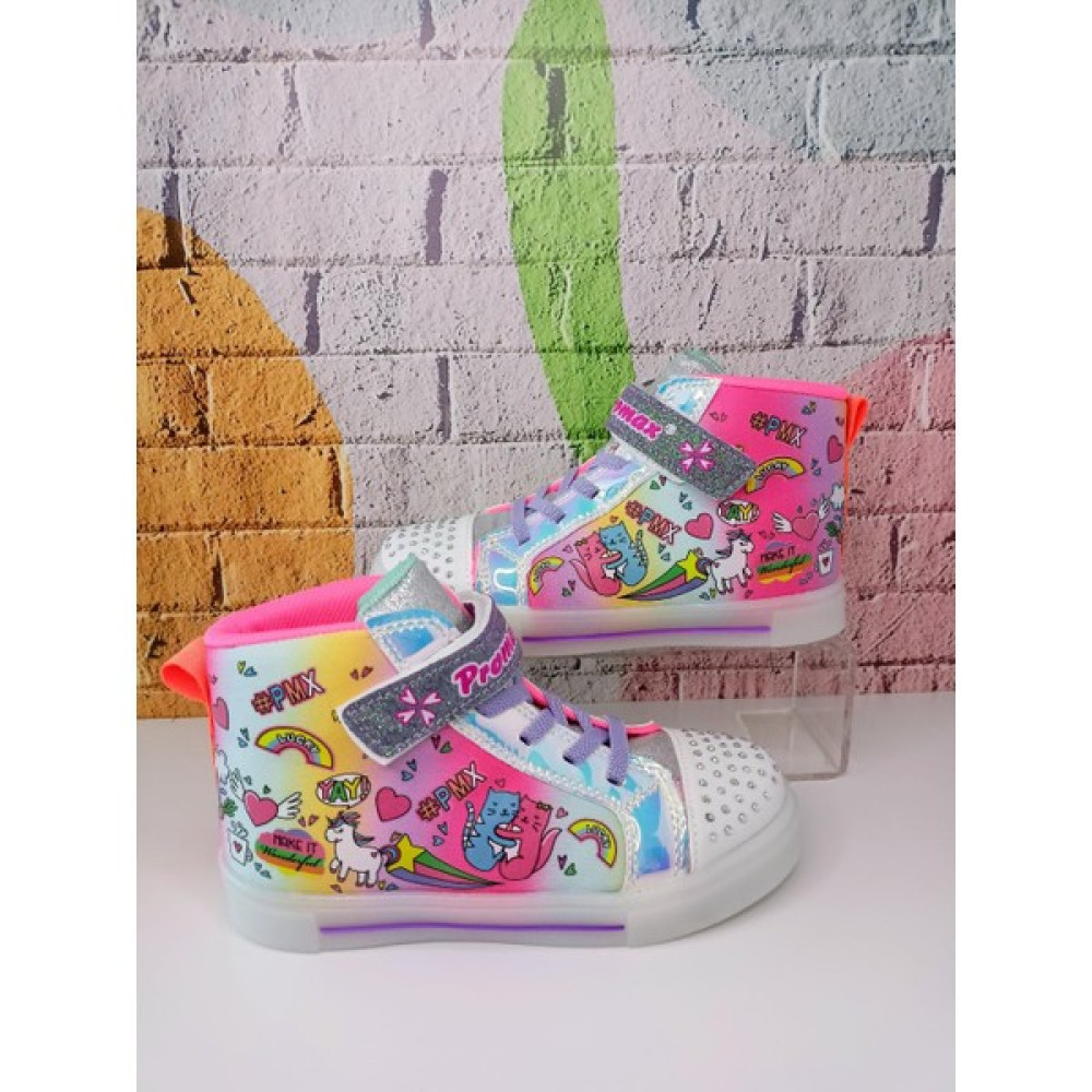 Promax Işıklı Taban Bilekli Rainbow Kız Çocuk Sneaker Spor Ayakkabı Kız Çocuk Günlük Ayakkabısı Fiyatı