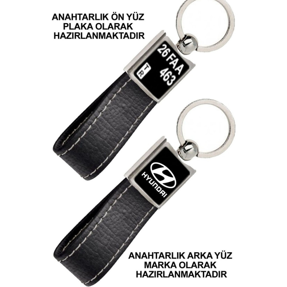 Promosyon Denizi Ön Yüz Hyundai Logolu Arka Yüz Plakanıza Özel Siyah Anahtarlık Diğer Fiyatı