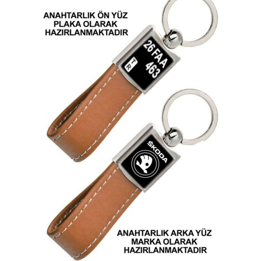 Promosyon Denizi Ön Yüz Skoda Logolu Arka Yüz Plakanıza Özel Taba Anahtarlık Anahtarlık Fiyatı