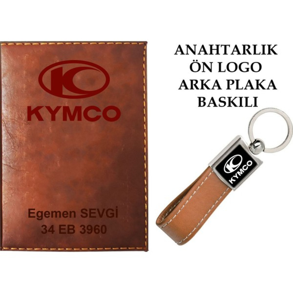 Promosyon Denizi Plakanıza ve Isminize Özel Lazer Baskılı Kymco Logolu Taba Ruhsat Kabı ve Anahtarlık Oto Boyaları Fiyatı