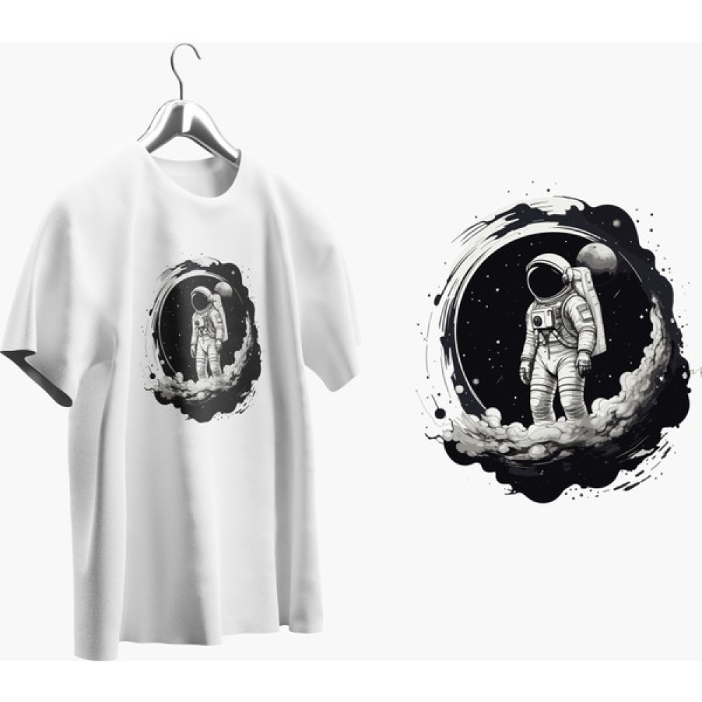 Promosyon Dünyam Astronot ve Uzay Temalı Unisex Beyaz Renk Baskılı Tişört Erkek T-shirt Fiyatı