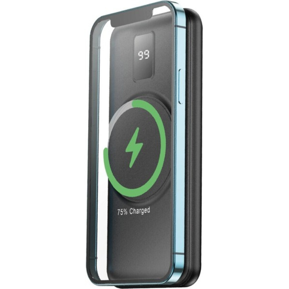 Promosyon Power Manyetik Kablosuz Hızlı Şarj Type-C Apple ve Android Uyumlu 10000MAH Powerbank - Siyah Taşınabilir Şarj Cihazı - Powerbank Fiyatı