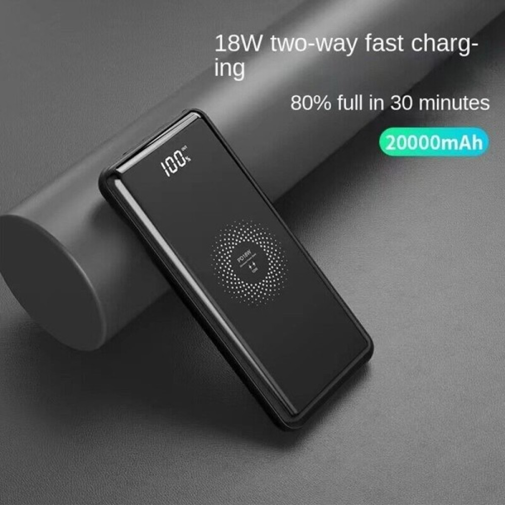 Promosyon Power Powerbank 3in1 Apple ve Adroid Uyumlu 10000MAH Kablosuz - Siyah Taşınabilir Şarj Cihazı - Powerbank Fiyatı