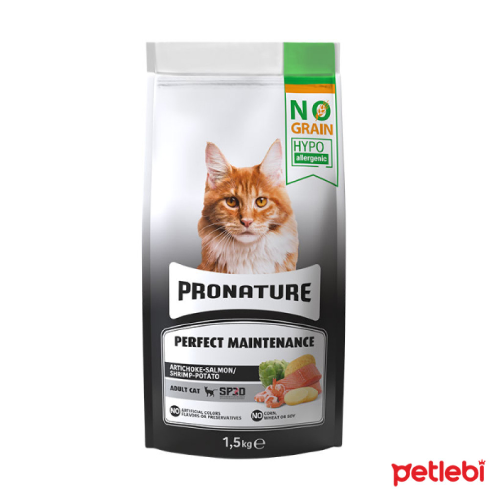 Pronature Hypo-Allergenic Tahılsız Somonlu Karidesli ve Enginarlı Yetişkin Kedi Maması 1,5kg Evcil Hayvan Ürünleri Fiyatı