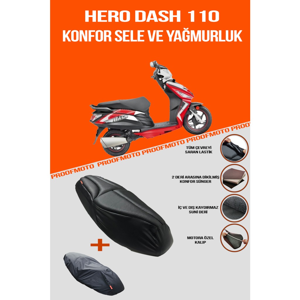 PROOFMOTO HERO DASH 110 Konfor Sele ve Yağmurluk Kılıf Diğer Fiyatı
