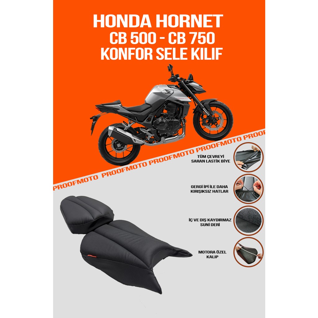 PROOFMOTO Honda Hornet Cb 500 - Cb 750 Konfor Sele Kılıf - 0 - Siyah Diğer Fiyatı