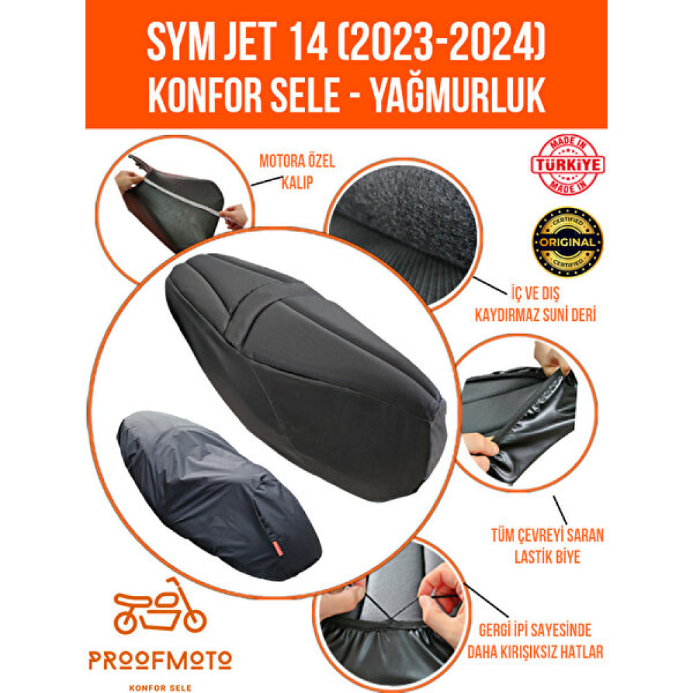PROOFMOTO Sym Jet 14 (2023 ve Üstü) Konfor Sele Kılıf Motorsiklet için Diğer Aksesuarlar Fiyatı