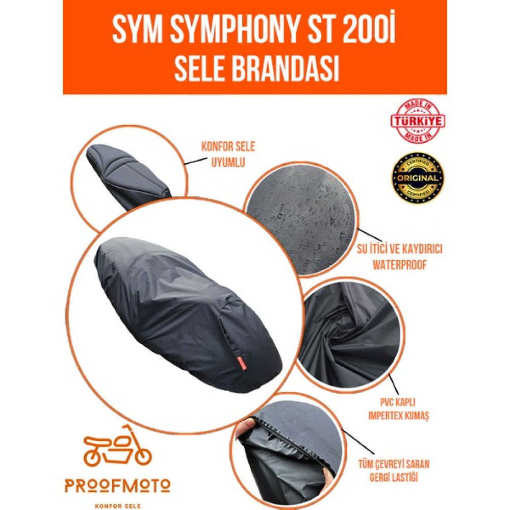 PROOFMOTO Sym SYMPHONY-ST-200I Su Geçirmez Sele Brandası Motorsiklet Brandaları Fiyatı