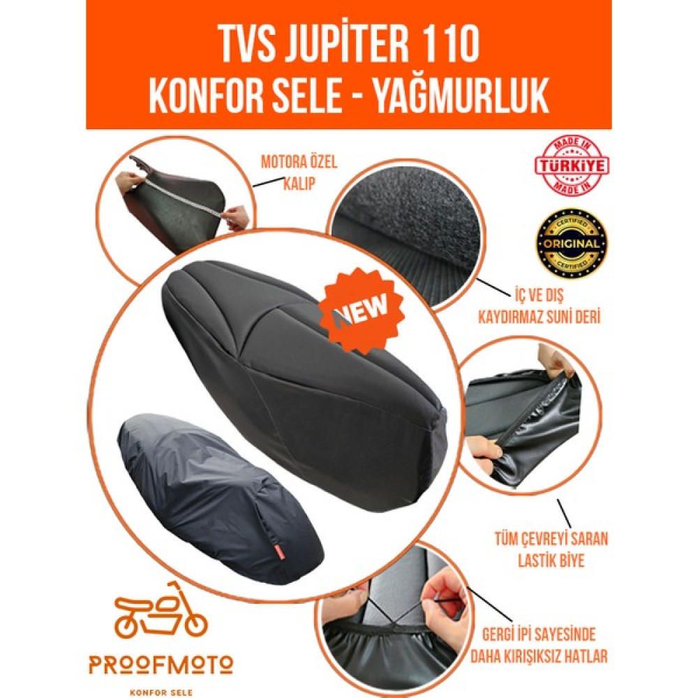 PROOFMOTO Tvs Jupiter 110 Konfor Sele ve Yağmurluk Kılıf Motorsiklet için Diğer Aksesuarlar Fiyatı