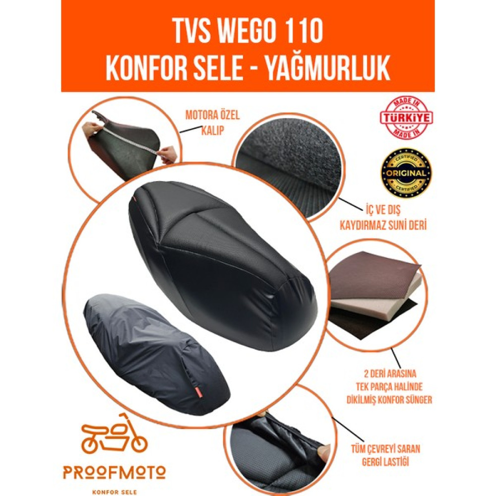 PROOFMOTO Tvs Wego 110 Konfor Sele Kılıf Motorsiklet için Diğer Aksesuarlar Fiyatı