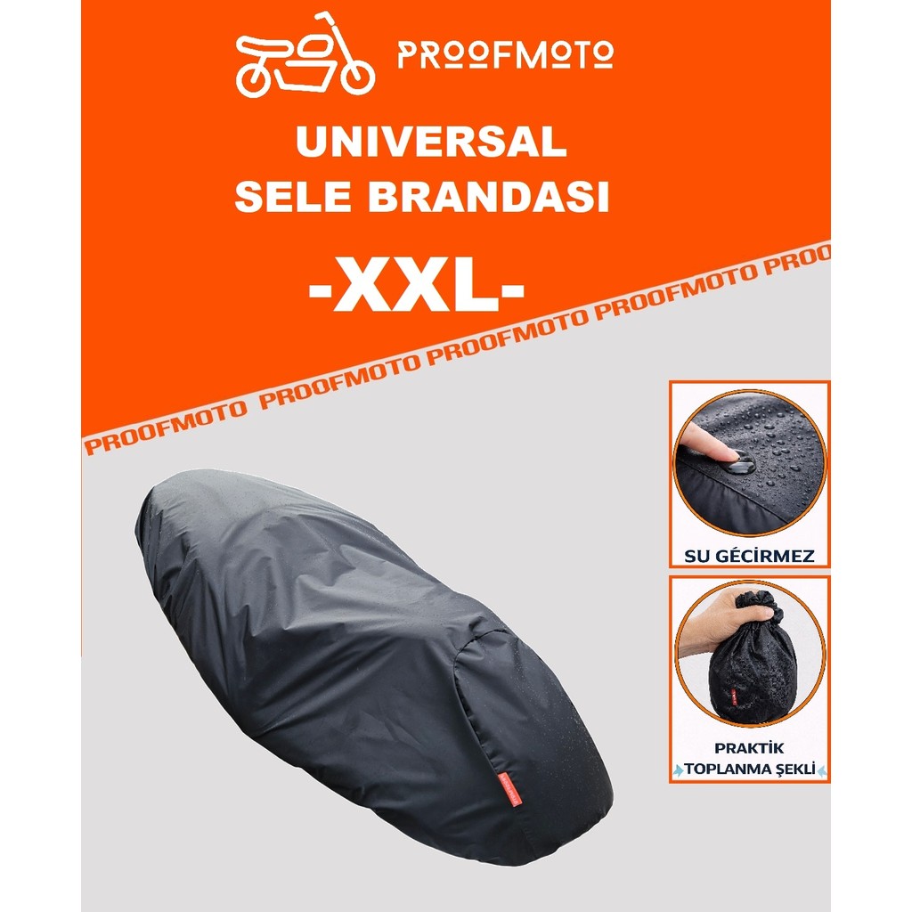 PROOFMOTO UNIVERSAL SELE BRANDASI XXL - XXLARGE - Cift XLarge / BRANDA Su Geçirmez Yağmurluk Kılıfı - Siyah - 1 Motorsiklet Brandaları Fiyatı