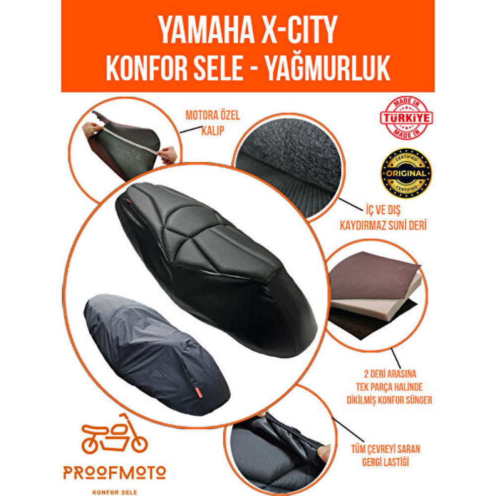 PROOFMOTO Yamaha X-City Konfor Sele Ve Yağmurluk Kılıf Motorsiklet için Diğer Aksesuarlar Fiyatı